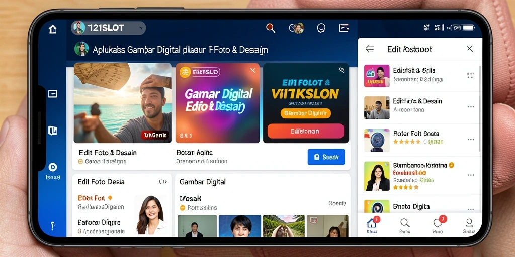 Antarmuka intuitif dan fitur edit foto yang lengkap.