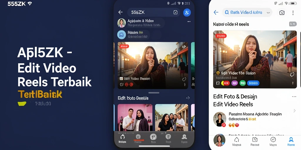 Tampilan antarmuka 555ZK yang memudahkan pengeditan video reels.