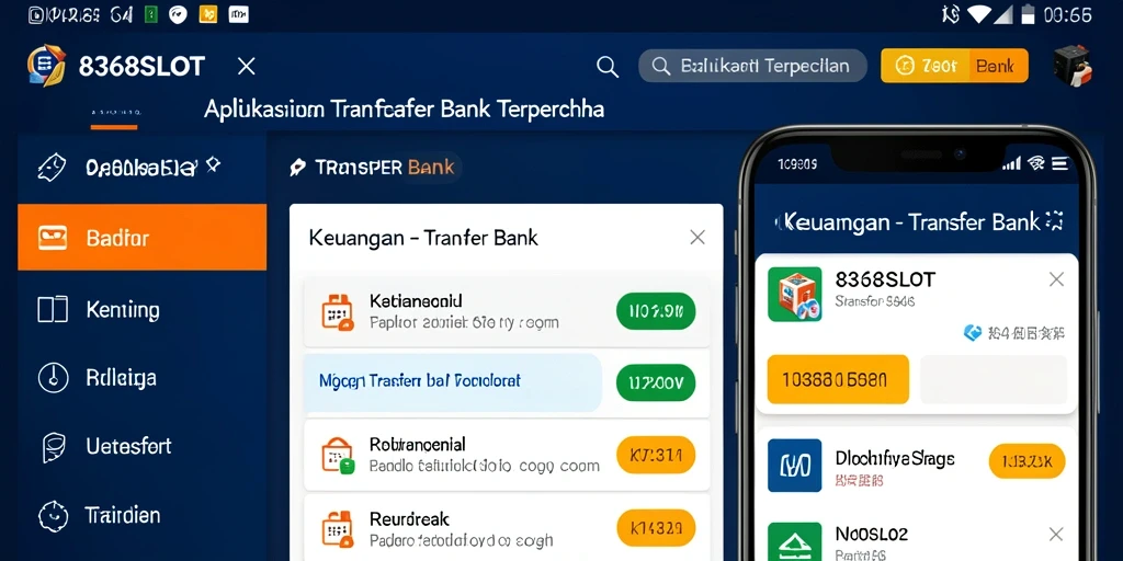 Screenshot antarmuka aplikasi 8368SLOT yang intuitif untuk Transfer Bank.