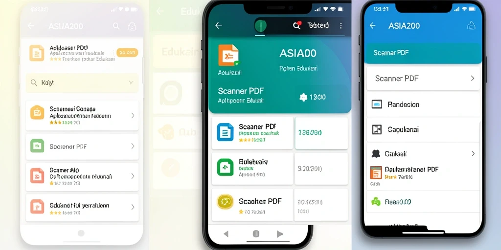 Tampilan antarmuka aplikasi Scanner PDF ASIA200 yang intuitif.