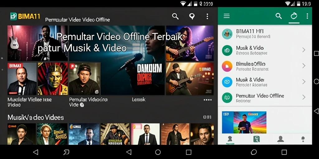 Tampilan antarmuka Pemutar Video Offline BIMA11 yang memudahkan navigasi.
