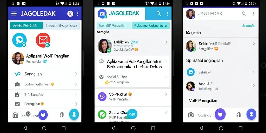Antarmuka JAGOLEDAK saat melakukan panggilan VoIP yang jelas dan menarik.