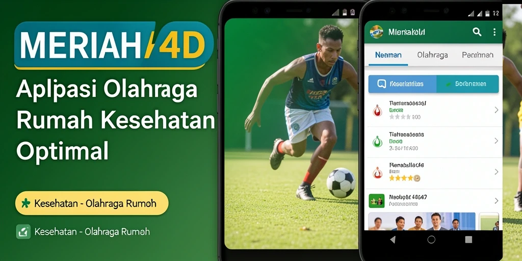 Tampilan antarmuka aplikasi MERIAH4D dengan berbagai pilihan latihan olahraga.
