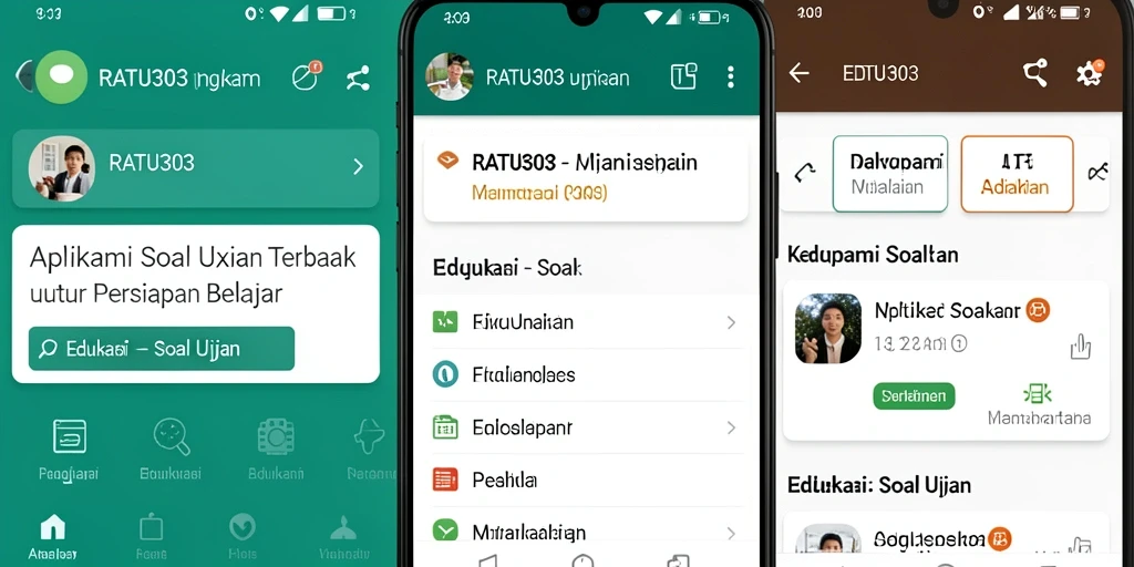 Antarmuka sederhana dan fungsional aplikasi Soal Ujian.