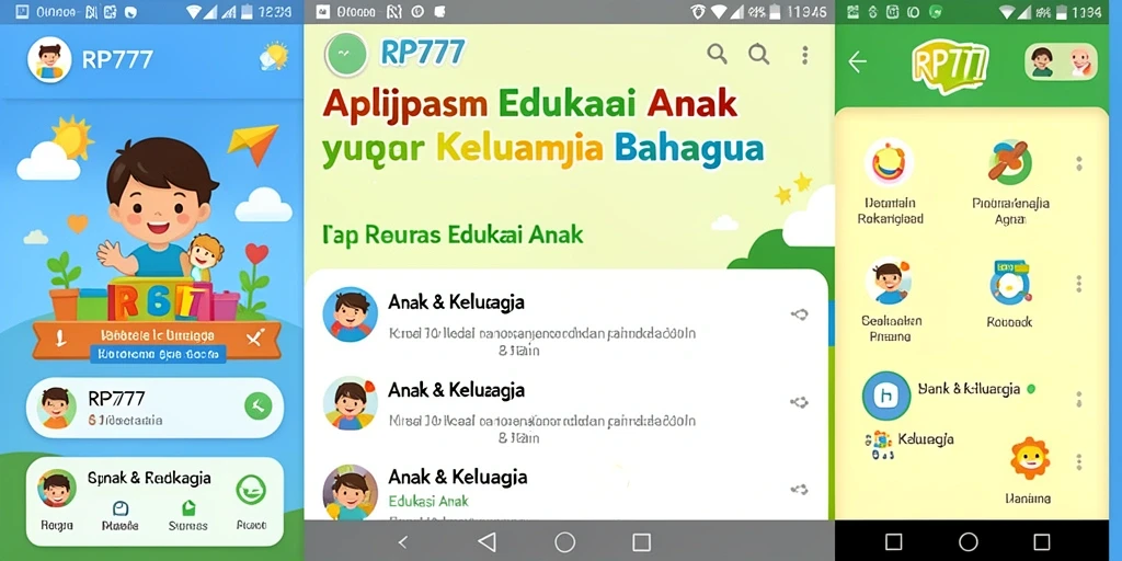 Tampilan antarmuka aplikasi Edukasi Anak yang menarik dan interaktif.
