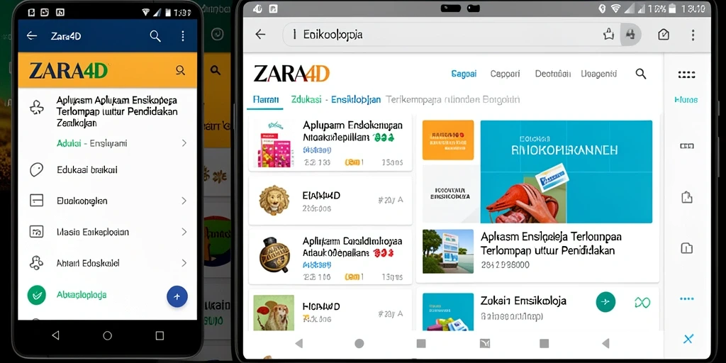 Antarmuka aplikasi ZARA4D menampilkan informasi ensiklopedis dengan jelas.