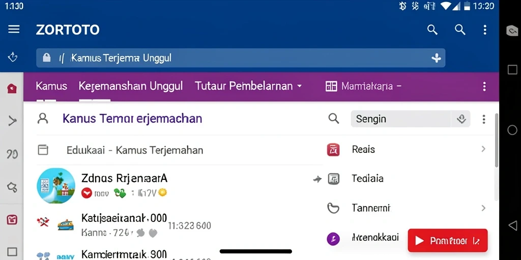 Antarmuka ZORTOTO yang user-friendly dan fungsional.